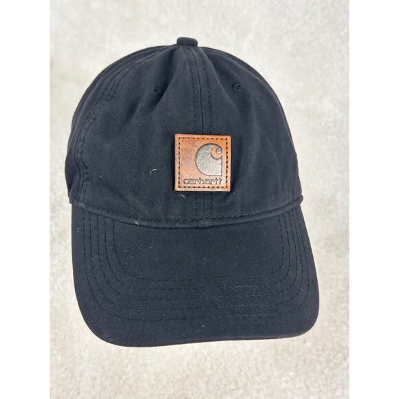 Carhartt Hat Mens One Size Black Cap Strapback Cotton 100289 Adjustable Work - Picture 1 of 7